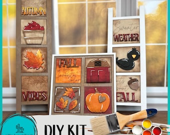 Fall Tiny Tile for Interchangeable Frame Wood Decor - DIY Home Decor