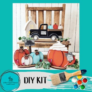 Hello Pumpkin Standing Fall Trio DIY Kit - Wood Blanks for Painting