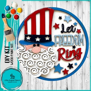 Cintre rond Oncle Sam - Découpes en bois à monter soi-même pour la peinture et le bricolage