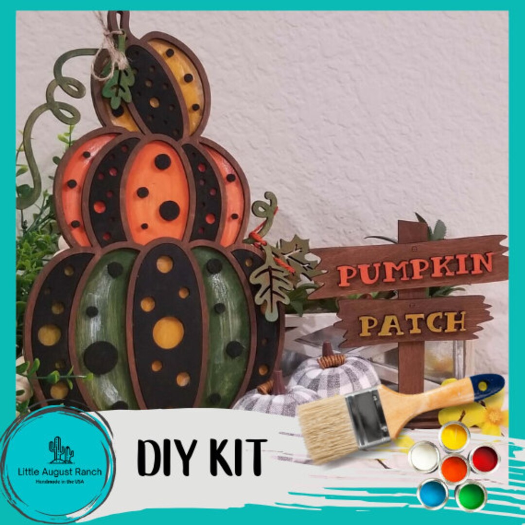 Stacked Dotted Pumpkins DIY Wood Kit Fall Decor - Wood Blanks for ...