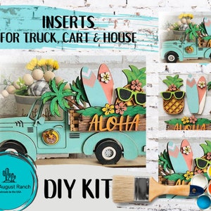 Aloha Summer Insert DIY - Inserts for Interchangeable Bases -  Freestanding Shelf Decor - Paint it Yourself Kit