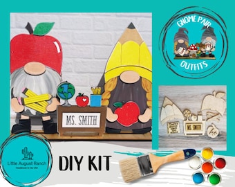 School Freestanding Wood Gnome Outfits- Teacher Interchangeable Gnomes - DIY Paint and Decorate Yourself