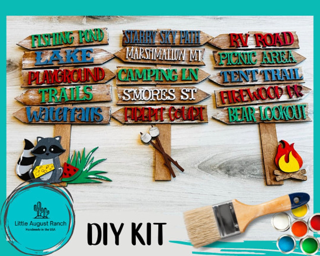 Camping Street Sign woods Street Signs tiered Tray Decor - Etsy