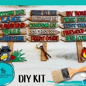 Camping Street Sign -Woods Street Signs -Tiered Tray Decor Bundle DIY - Summer DIY Wood Decor - Shelf Decor