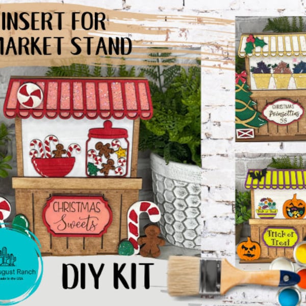Christmas Candy Insert for Market Stand - DIY -Inserts for Market Stand -  Freestanding Shelf Decor - Paint it Yourself Kit