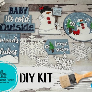 DIY Winter Snowman Tiered Tray - Baby it's cold Outside Tier Tray Bundle - Tiered Tray Decor Bundle DIY