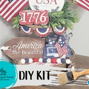 DIY Tiered Tray 4th of July - Patriotic - America - Independence Day - Paint and Decorate Yourself