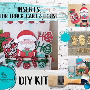 Santa Insert  DIY - Christmas Inserts for Interchangeable Inserts - Tiered Tray Decor -  Freestanding Shelf Decor - Paint it Yourself Kit
