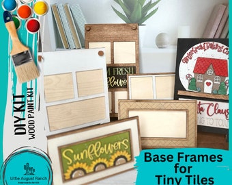 Tiny Tile Rectangle Frames for Interchangeable Wood Tiles - Ladder Decor - Frame Small Signs