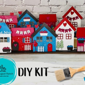 DIY Valentine Village Standing Houses - Cupid&#39;s Village - Valentine Wood Blanks