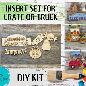 Halloween Inserts  for Crate or Truck - DIY Interchangeable Market - Freestanding Shelf Decor - Paint it Yourself Kit