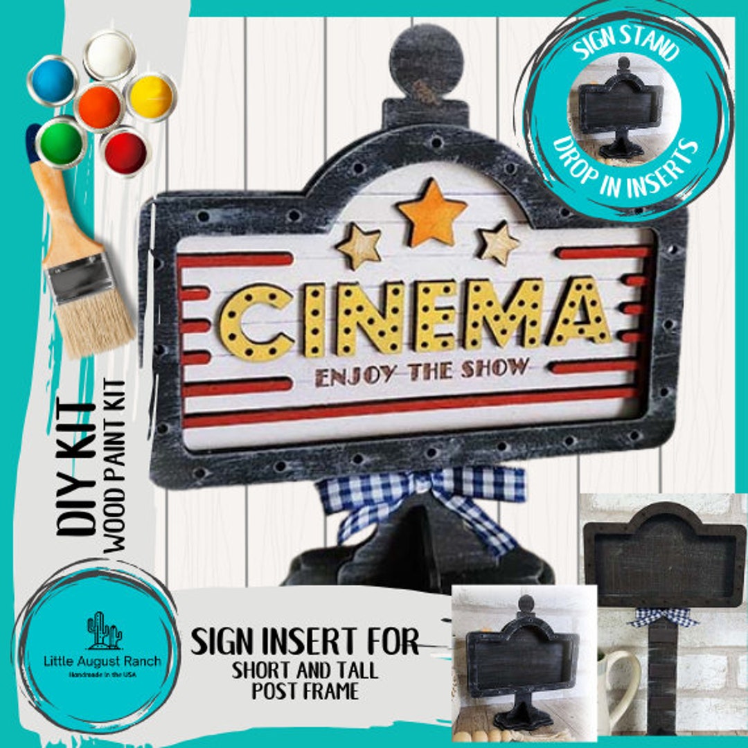 Cinema DIY Interchangeable Sign - Drop in Frame - Wood Kit - Etsy
