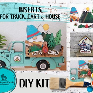 Camping Market Insert  DIY -Inserts for Interchangeables- Tiered Tray Decor -  Freestanding Shelf Decor - Paint it Yourself Kit