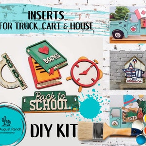 Back to School Insert  DIY - Inserts for Interchangeable House, Cart, Truck - Tiered Tray Decor -  Freestanding Shelf Decor
