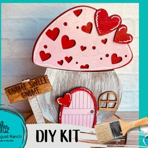 Valentine Mushroom DIY Interchangeable Decor Inserts - Wood Paint Kit - Spring Insert