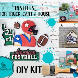 Football DIY - Inserts for Interchangeable House, Cart, Truck -   Freestanding Shelf Decor