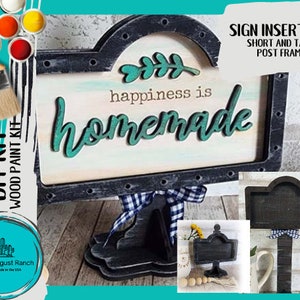 Happiness is Homemade DIY Interchangeable Sign - Drop in Frame - Wood Kit