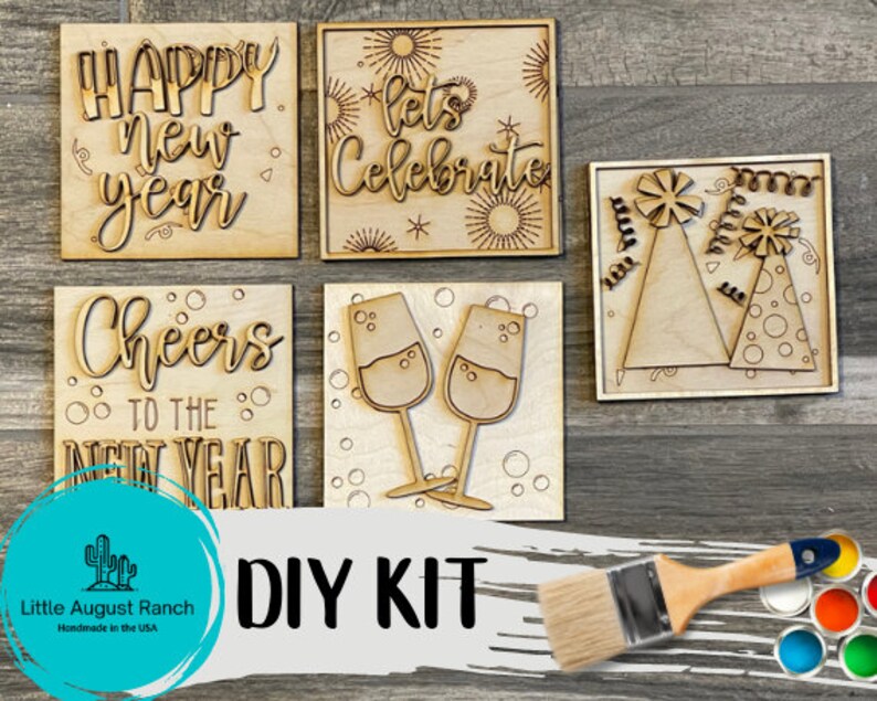 Tiered Tray - New Year DIY Leaning Ladder Insert Kit  - Interchangeable New Years Eve Decor - 2022 New Year Decor 