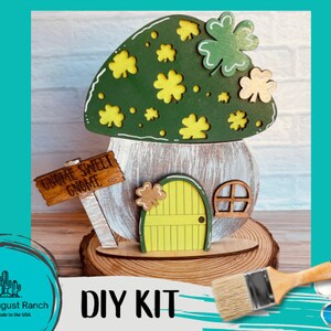 St Patrick Mushroom DIY Interchangeable Decor Inserts - Wood Paint Kit - Spring Insert