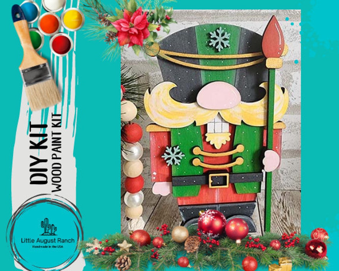 Nutcracker Gnome With Spear DIY Christmas DIY Paint Kit Etsy