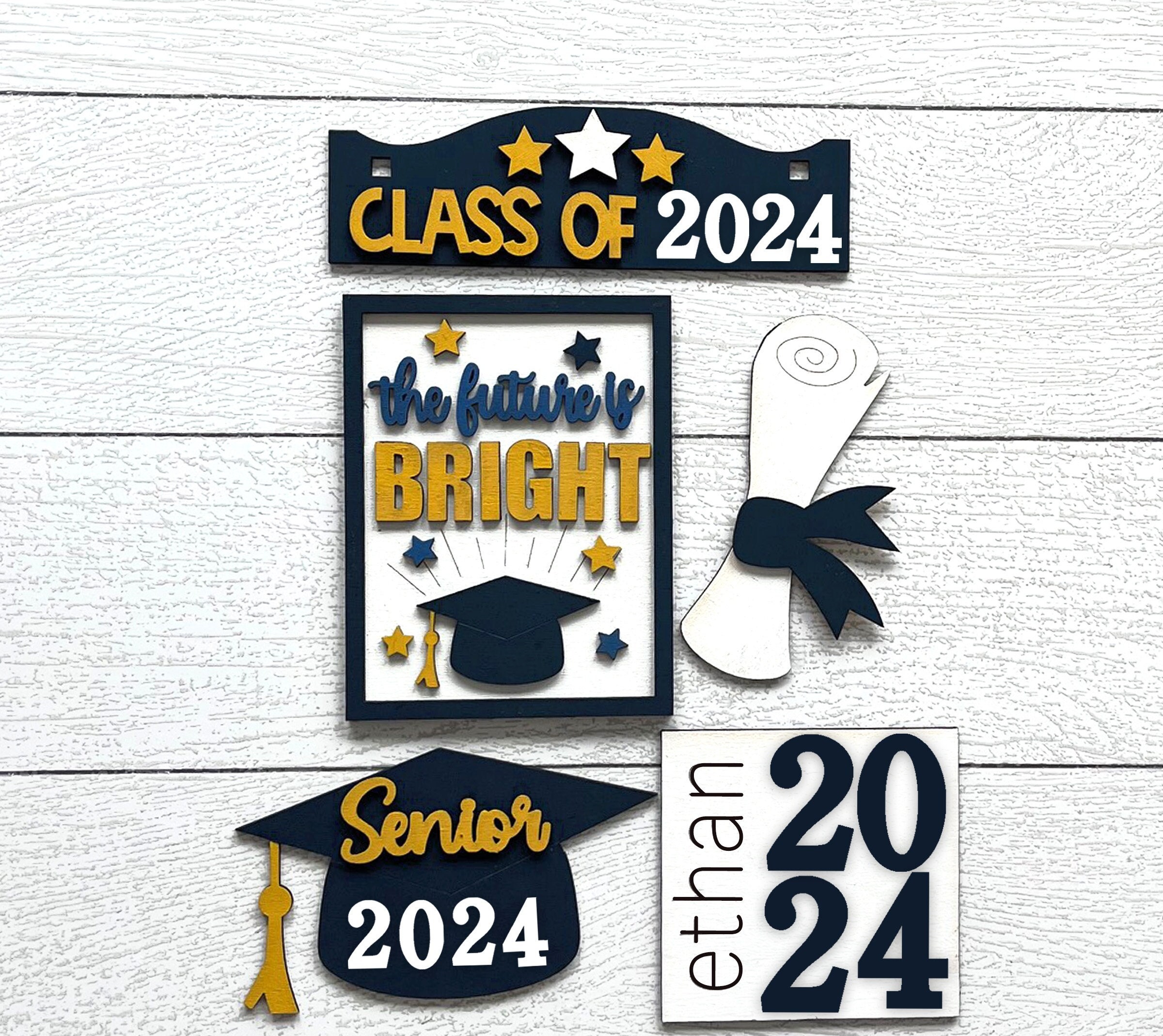 Graduation Iv Graduation 2024 Tiered Tray Set W/banner - Flat Tiered Tray Holder for ...