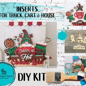 Hot Cocoa Insert DIY -  Inserts for Interchangeable Inserts - Tiered Tray Decor -  Freestanding Shelf Decor - Paint it Yourself Kit
