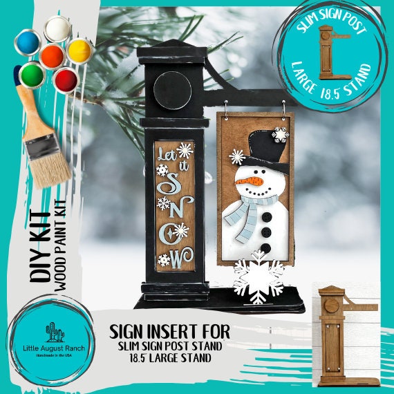 Snowman Add-on for Slim Sign Post Holder DIY Wood Blanks for Crafting and  Painting, Home Decor 