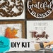 Tiered Tray Fall Thanksgiving DIY - Leaning Ladder Insert Kit - Interchangeable Fall Decor - Thankful, Give Thanks