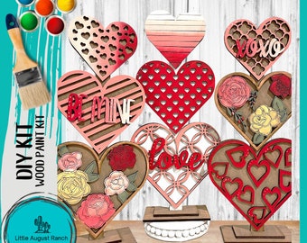 Valentines Heart Stackers - Wood Blanks to Paint and Craft