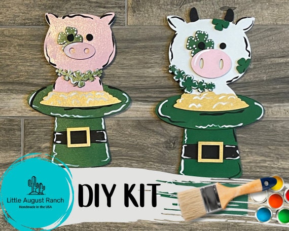 37 Adorable Pig Crafts for Kids On a Rainy Day 22 DIY St Patrick's Decor - Cute Irish Animals - Kids St Patty DIY Kit…