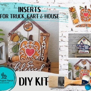 So Blessed Fall Ornamental Pumpkin DIY -  Inserts for Interchangeable Inserts - Freestanding Shelf Decor - Paint it Yourself Kit