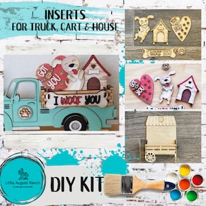 Dog Insert DIY - Pet Inserts for Interchangeable Inserts - Tiered Tray Decor -  Freestanding Shelf Decor - Paint it Yourself Kit