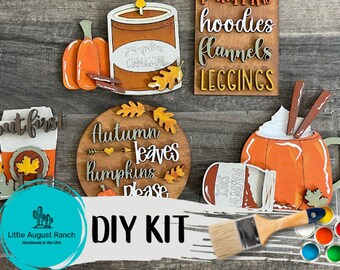 Fall Tiered Tray Decor Bundle DIY - Fall Pumpkin Spice Tiered Tray - Autumn Leaves, Hoodies, pumpkin Latte Tier Tray Bundle
