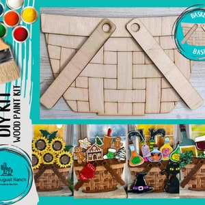 DIY Basket Interchangeable Decor - Wood Blank for Painting - Base Set for Inserts