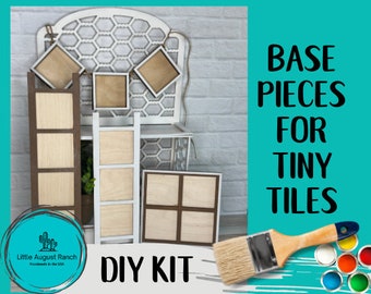 Tiny Tile Leaning Frames for Interchangeable Wood Tiles - Ladder Decor - Frame Small Signs