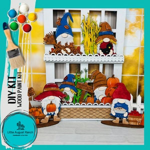 DIY Fall Standing Gnome Kit - Tiered Tray Gnome - Wood Blanks for Painting