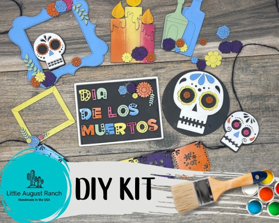 Day of the Dead Tiered Tray Decor Bundle DIY - Dia De Los Muertos Wood ...