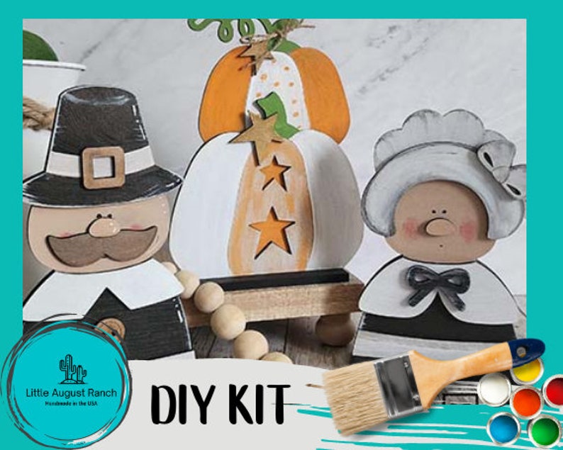 Pilgrim Set DIY - Fall DIY Paint Kit - DIY Shelf Decor - Etsy