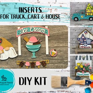 Ice Cream Stand Insert  DIY - Inserts for Interchangeable Inserts - Tiered Tray Decor -  Freestanding Shelf Decor - Paint it Yourself Kit