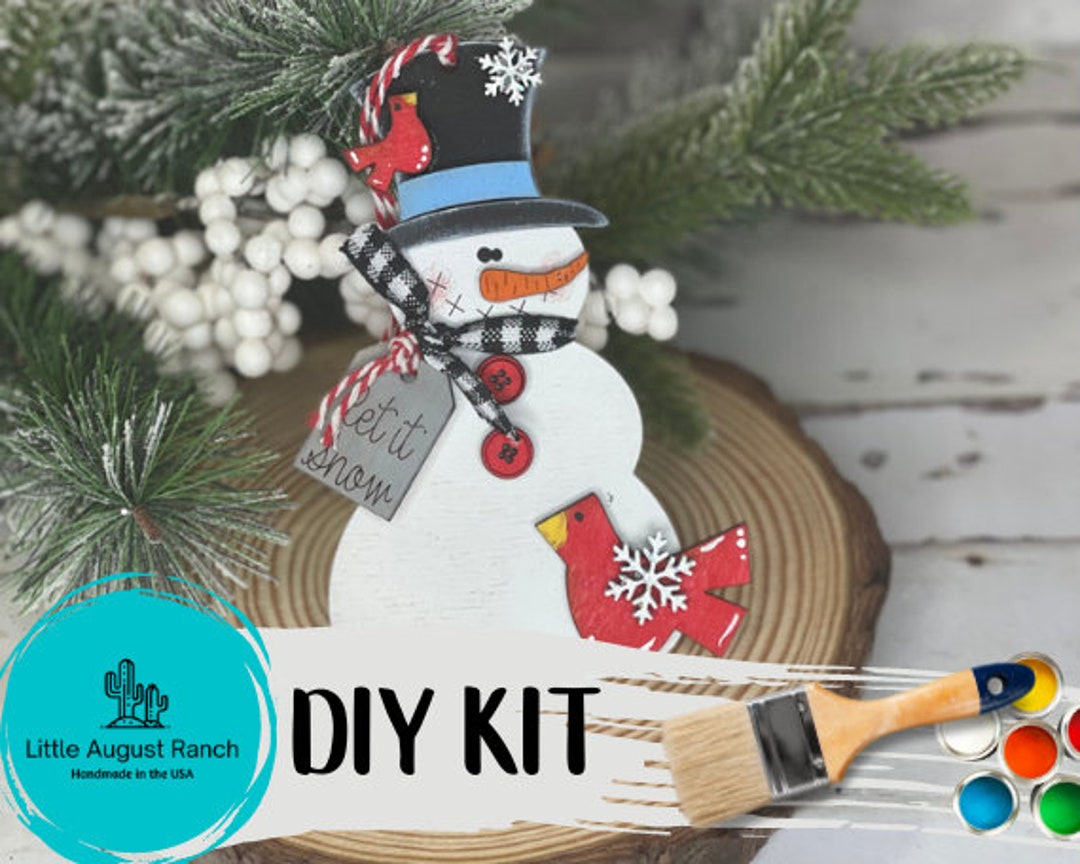 Snowman and Cardinals DIY Christmas Ornament - Tree Ornament Wood ...