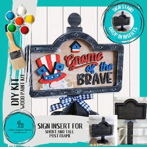 Gnome of the Brave DIY Interchangeable Sign - Drop in Frame - Wood Kit