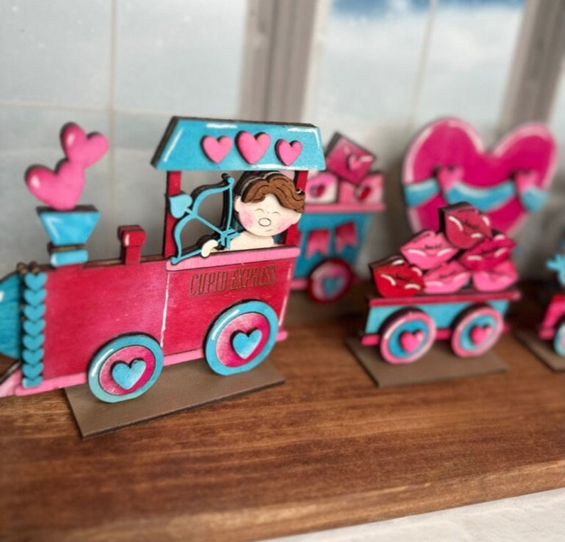 Valentine Train Set - Wood Blanks for Crafting and Painting - Etsy