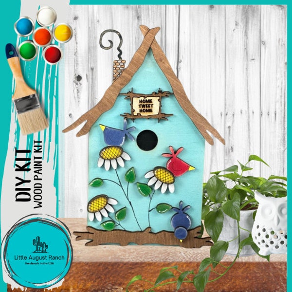 Bird House - DIY Wood Blank Paint Kit for Crafting and Paiting
