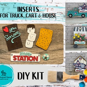 S'More Insert  DIY -Inserts for Interchangeable Inserts - Tiered Tray Decor -  Freestanding Shelf Decor - Paint it Yourself Kit