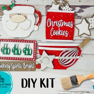 DIY Vintage Santa Tiered Tray - Christmas Tier Tray Bundle - Tiered Tray Decor Bundle DIY - Christmas Baking Decor