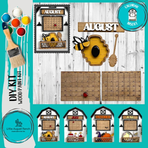 August 2026 2027 Calendar Insert for our Interchangeable Base -   DIY Wood Blanks for Painting and Crafting 2025