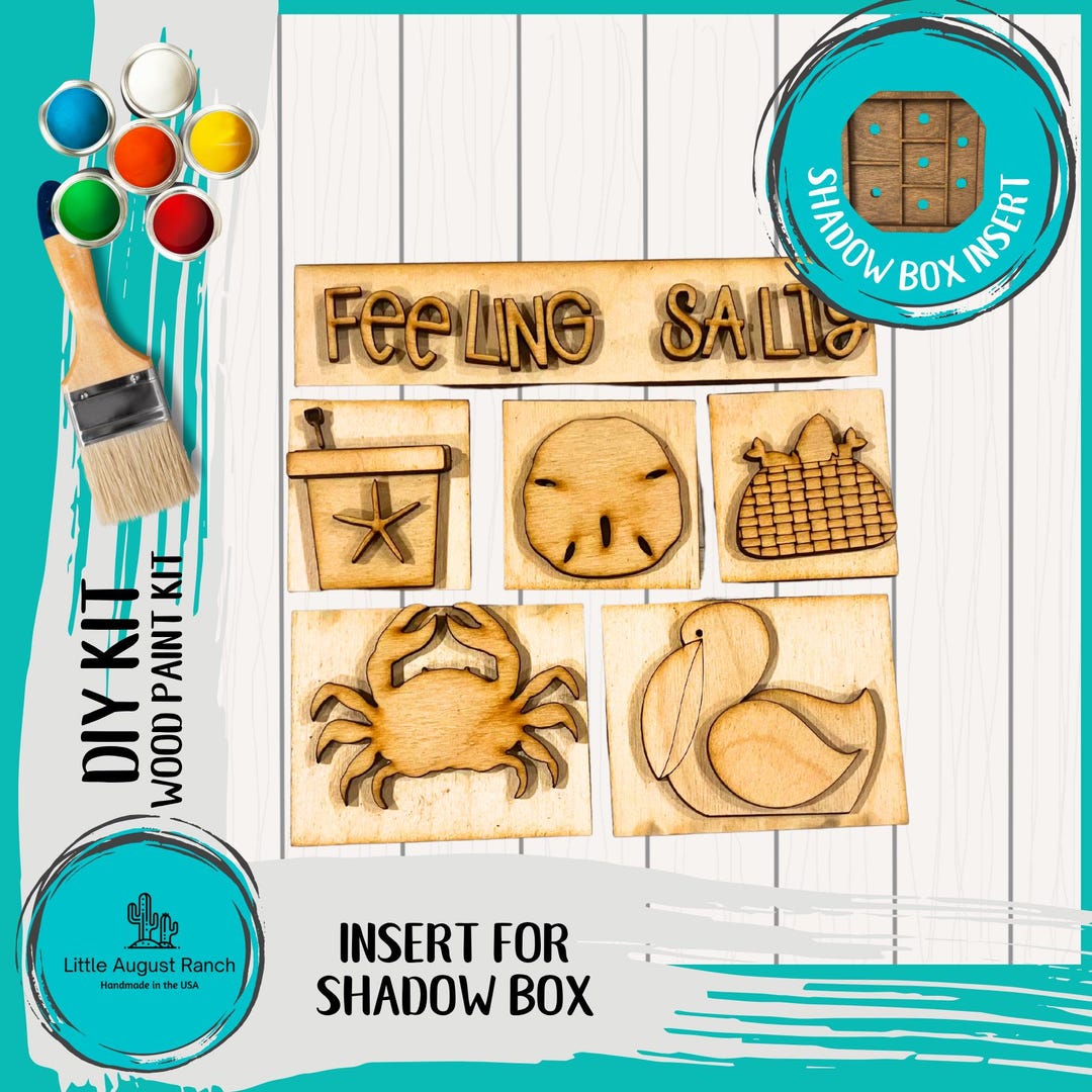 Shadow Box Insert Salty Insert for Interchangeable Shadow Box- Wood Blanks for Painting ...