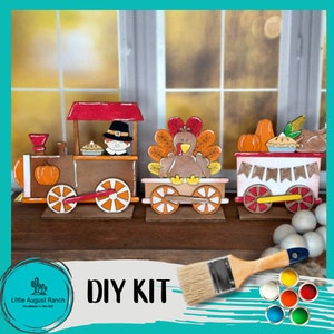 Thanksgiving Tom Turkey Train Set - Wood Blanks for Crafting and Painting