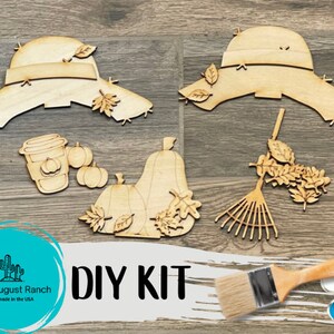 Fall Freestanding Wood Gnome Outfits- Fall Leaves Interchangeable Gnomes - DIY Paint and Decorate Yourself