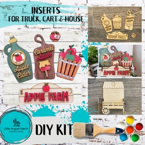 Apple Market Insert  DIY -Inserts for Interchangeable Inserts - Tiered Tray Decor -  Freestanding Shelf Decor - Paint it Yourself Kit